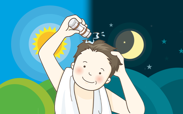 育毛剤の効果的な付け方は夜は風呂上がりの髪を乾かす前につける